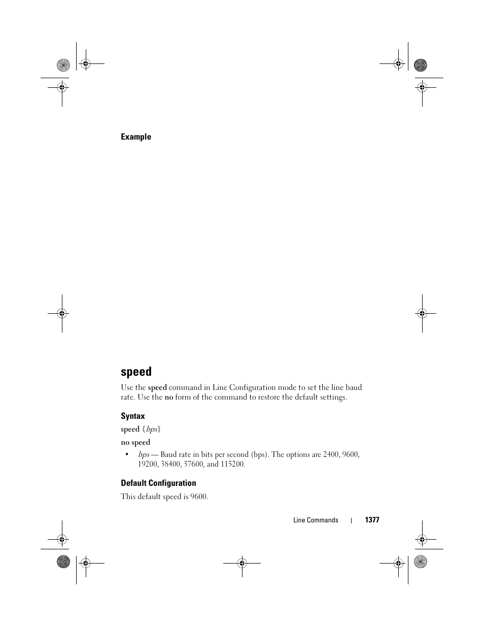 Example, Speed, Syntax | Default configuration | Dell POWEREDGE M1000E User Manual | Page 1381 / 1682