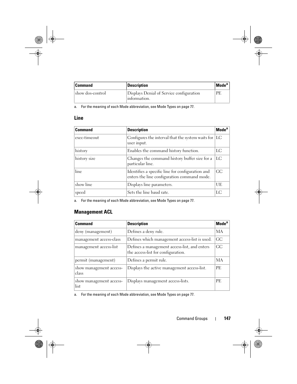 Line, Management acl | Dell POWEREDGE M1000E User Manual | Page 147 / 1682