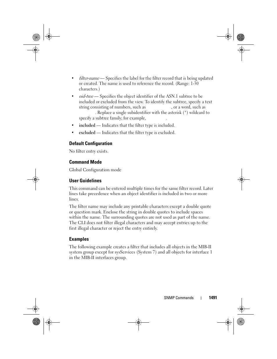 Default configuration, Command mode, User guidelines | Examples | Dell POWEREDGE M1000E User Manual | Page 1495 / 1682