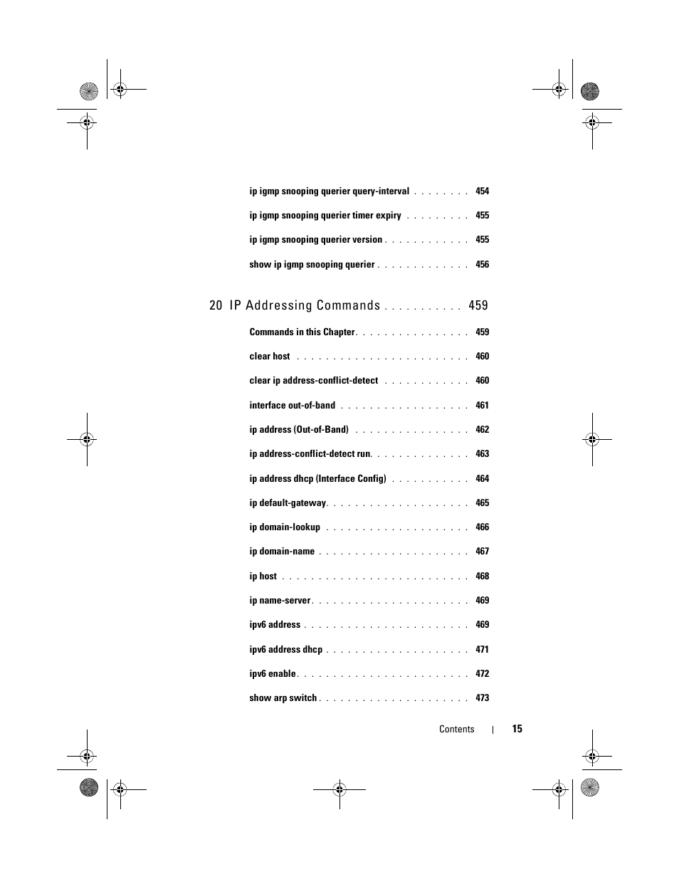 20 ip addressing commands | Dell POWEREDGE M1000E User Manual | Page 15 / 1682