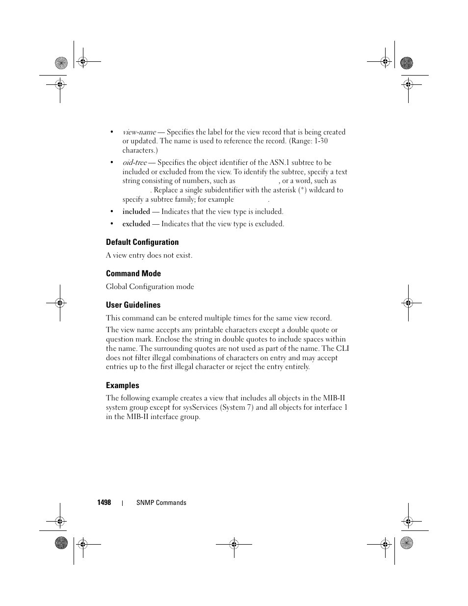 Default configuration, Command mode, User guidelines | Examples | Dell POWEREDGE M1000E User Manual | Page 1502 / 1682