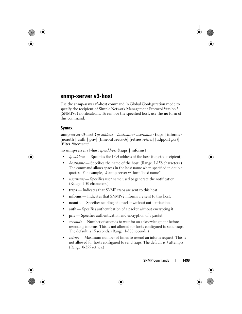 Snmp-server v3-host, Syntax | Dell POWEREDGE M1000E User Manual | Page 1503 / 1682