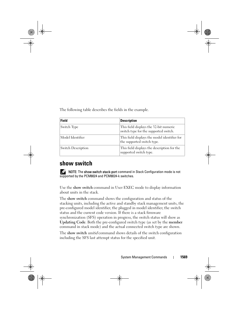 Show switch | Dell POWEREDGE M1000E User Manual | Page 1573 / 1682