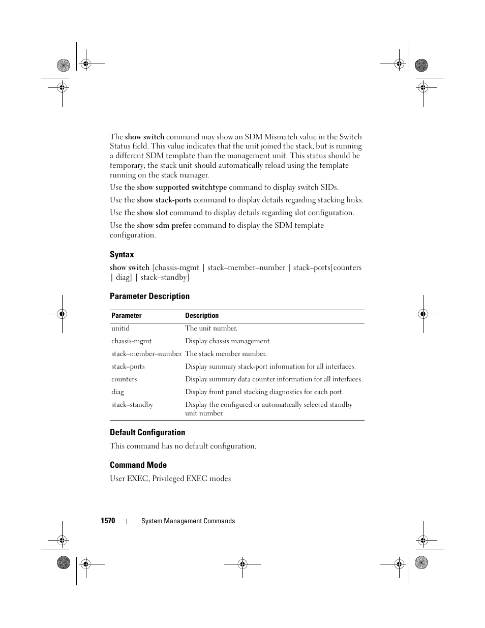 Syntax, Parameter description, Default configuration | Command mode | Dell POWEREDGE M1000E User Manual | Page 1574 / 1682