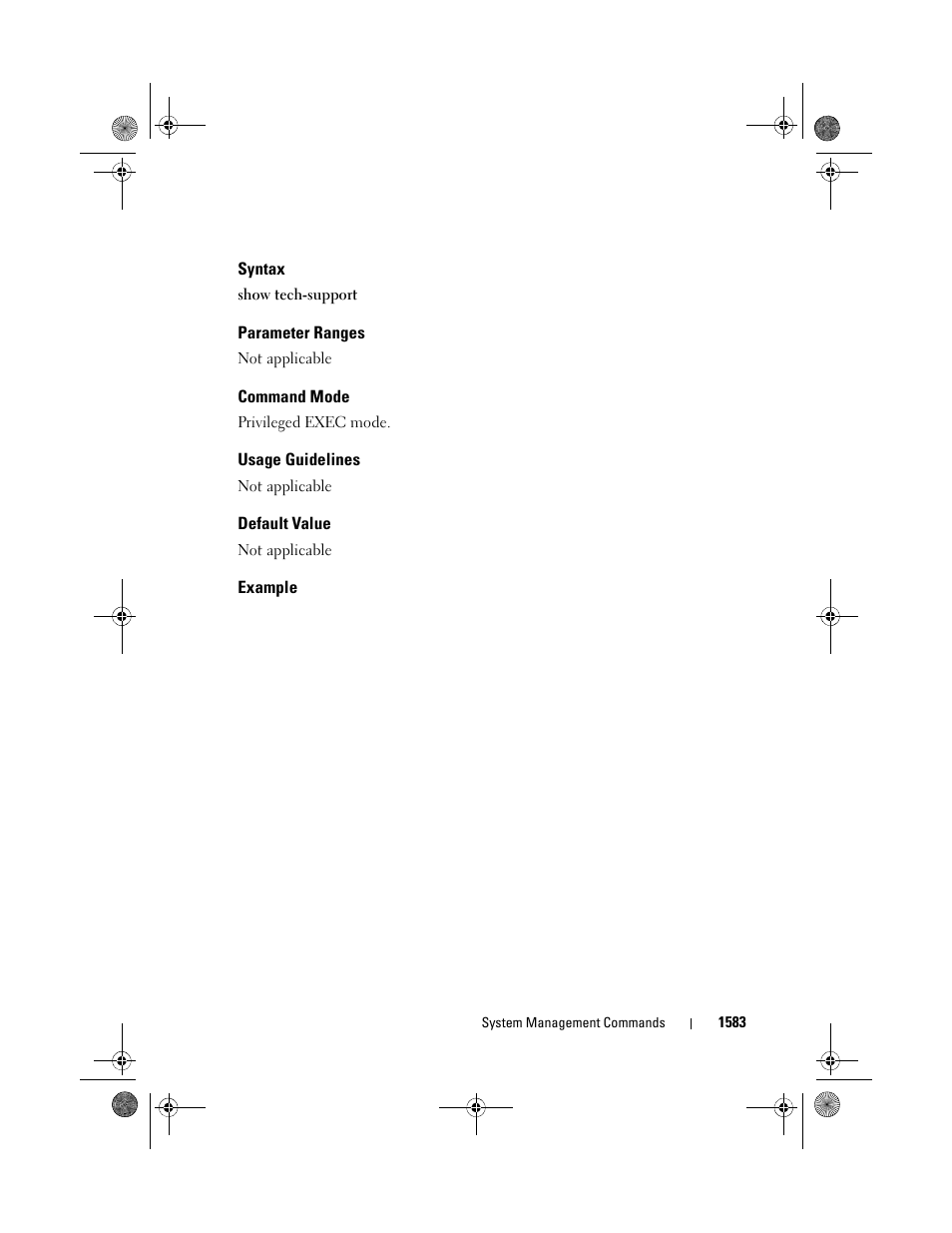 Syntax, Parameter ranges, Command mode | Usage guidelines, Default value, Example | Dell POWEREDGE M1000E User Manual | Page 1587 / 1682