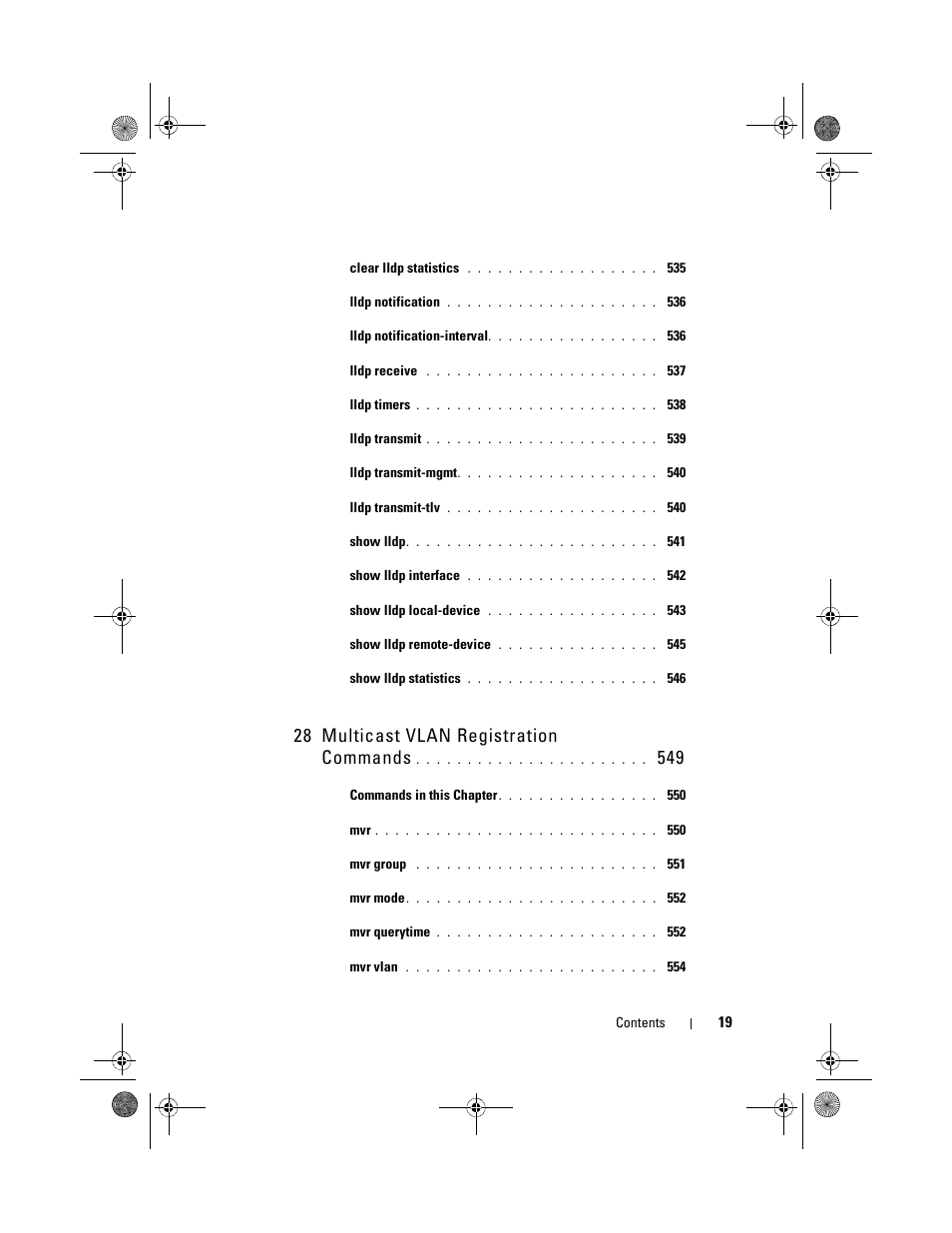 28 multicast vlan registration commands | Dell POWEREDGE M1000E User Manual | Page 19 / 1682