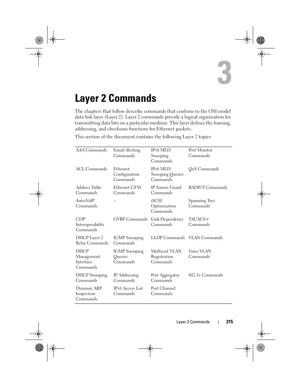 Layer 2 commands | Dell POWEREDGE M1000E User Manual | Page 215 / 1682