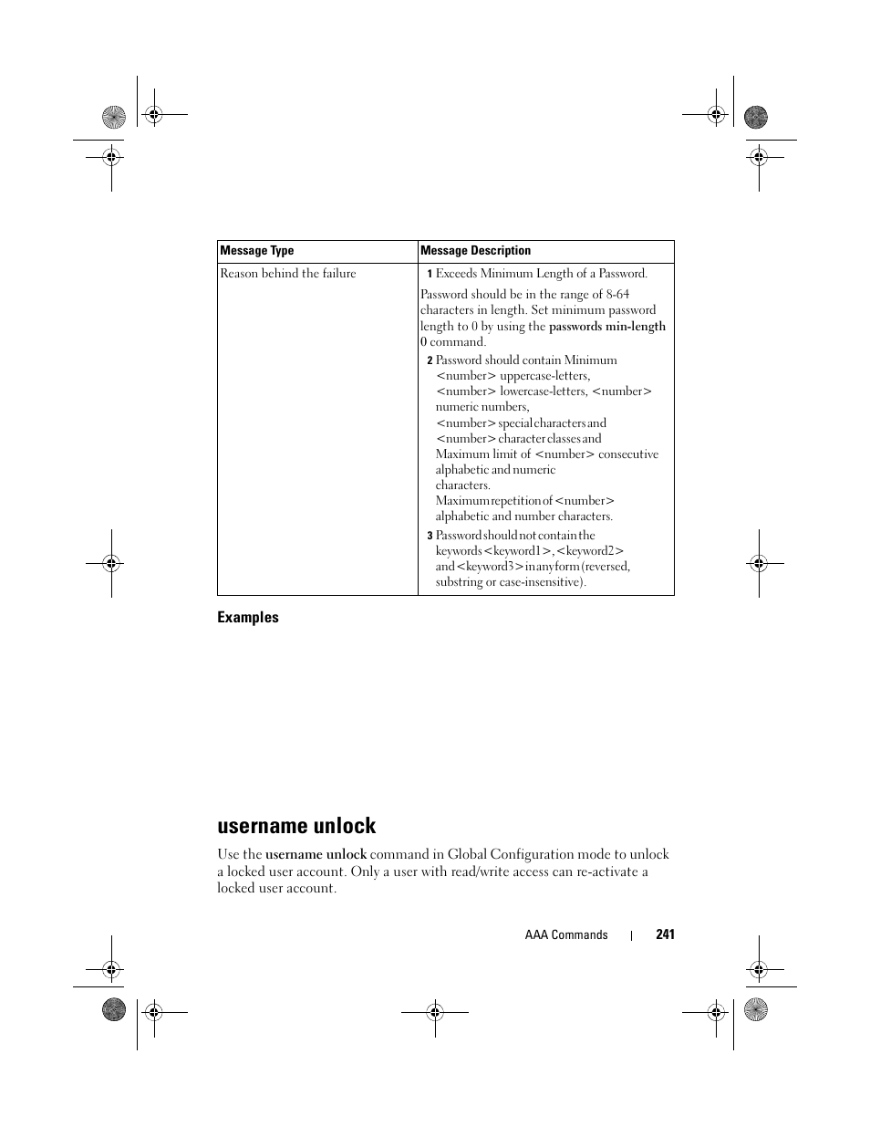 Examples, Username unlock | Dell POWEREDGE M1000E User Manual | Page 241 / 1682