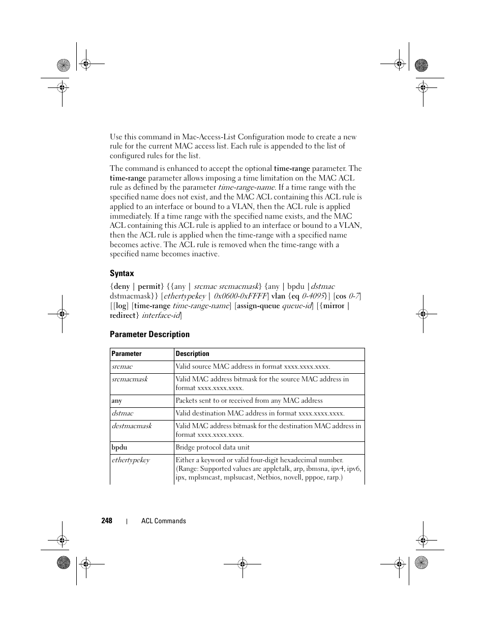 Syntax, Parameter description | Dell POWEREDGE M1000E User Manual | Page 248 / 1682