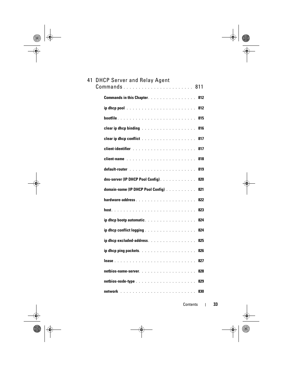 41 dhcp server and relay agent commands | Dell POWEREDGE M1000E User Manual | Page 33 / 1682