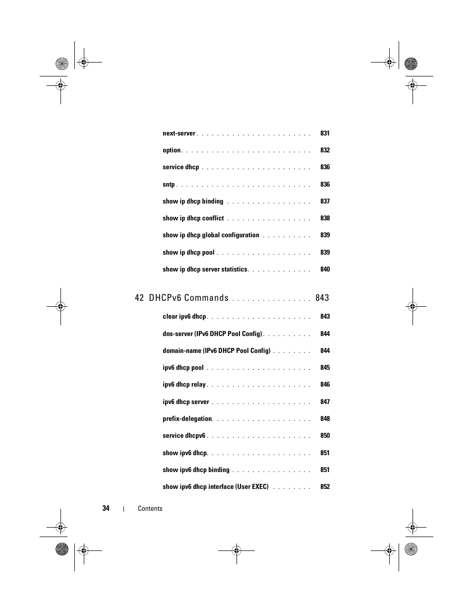 42 dhcpv6 commands | Dell POWEREDGE M1000E User Manual | Page 34 / 1682