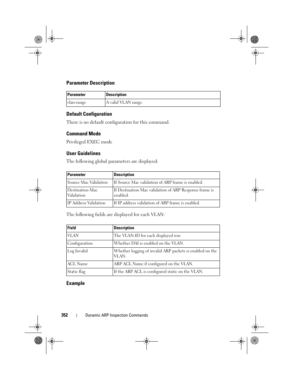 Parameter description, Default configuration, Command mode | User guidelines, Example | Dell POWEREDGE M1000E User Manual | Page 352 / 1682