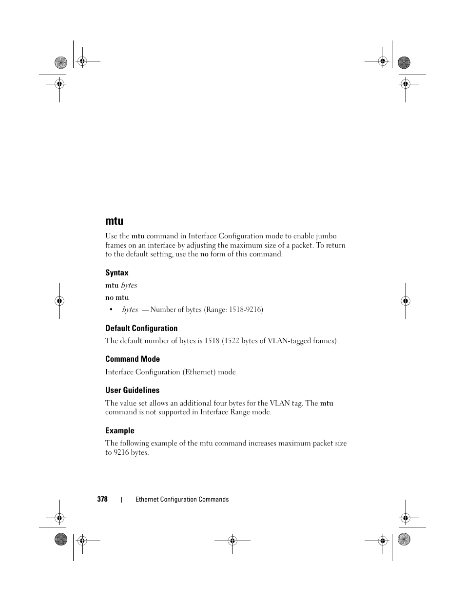 Syntax, Default configuration, Command mode | User guidelines, Example | Dell POWEREDGE M1000E User Manual | Page 378 / 1682