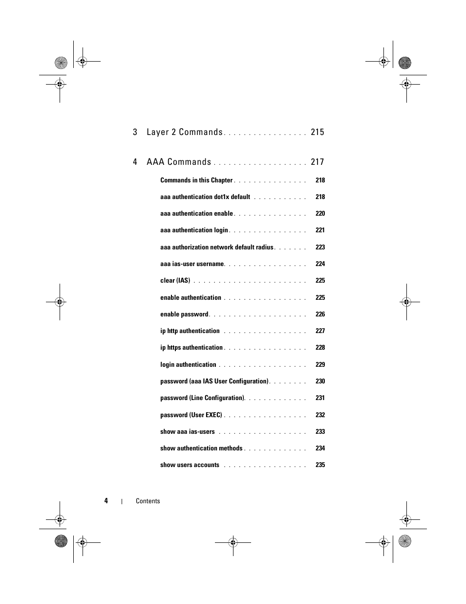 3 layer 2 commands, 215 4 aaa commands | Dell POWEREDGE M1000E User Manual | Page 4 / 1682