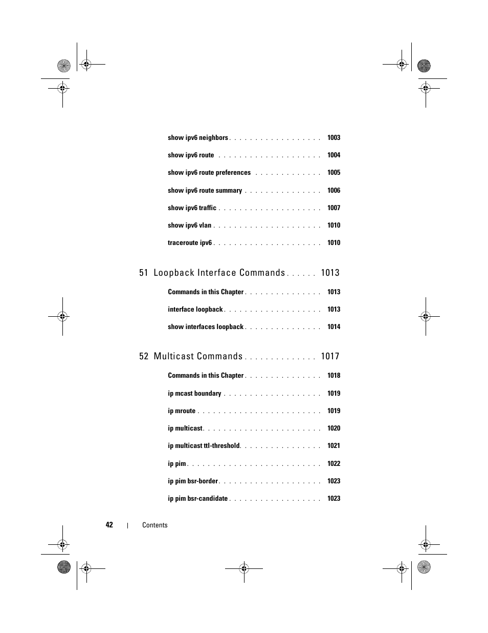 51 loopback interface commands, 52 multicast commands | Dell POWEREDGE M1000E User Manual | Page 42 / 1682