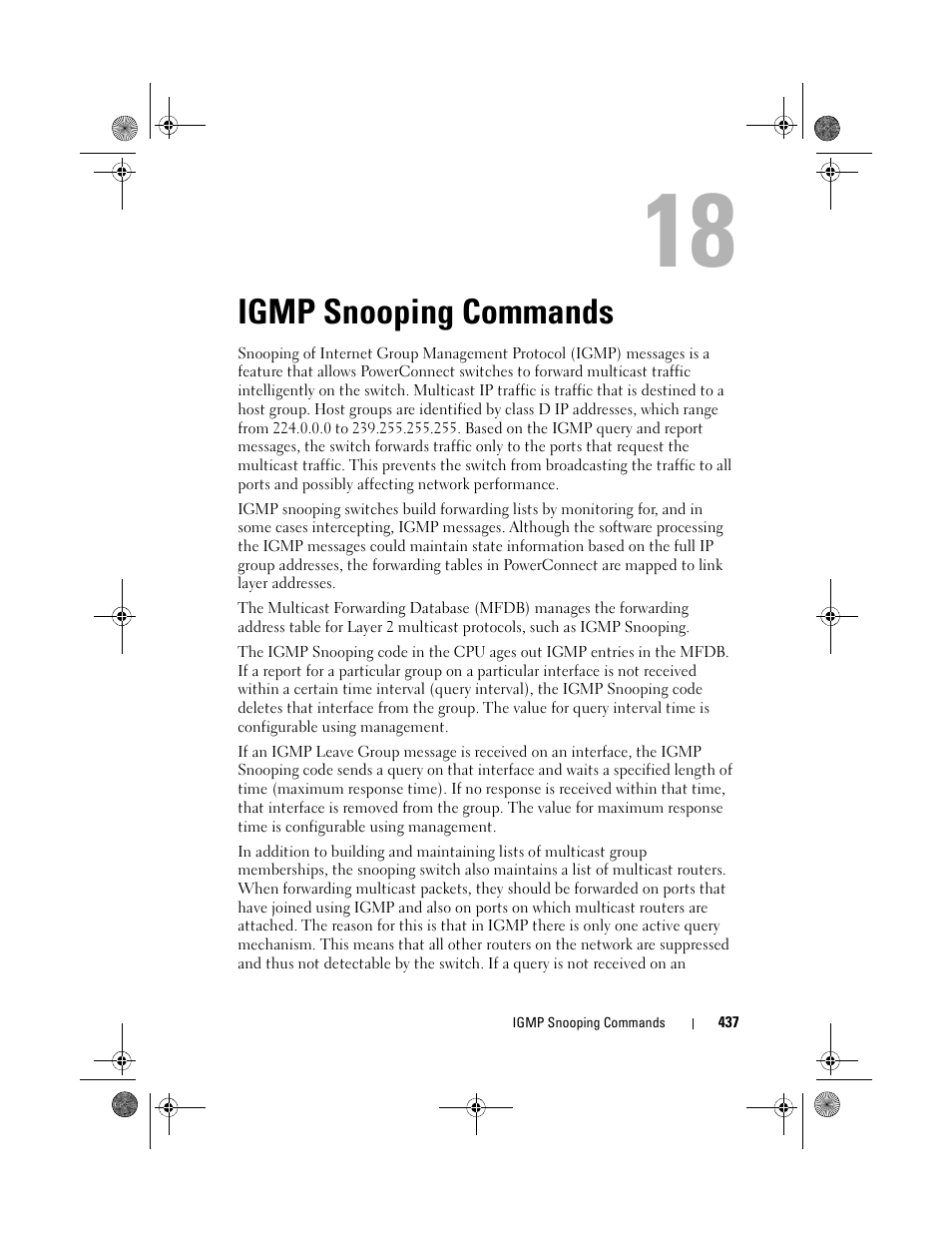 Igmp snooping commands, Igmp snooping, Commands | Dell POWEREDGE M1000E User Manual | Page 437 / 1682