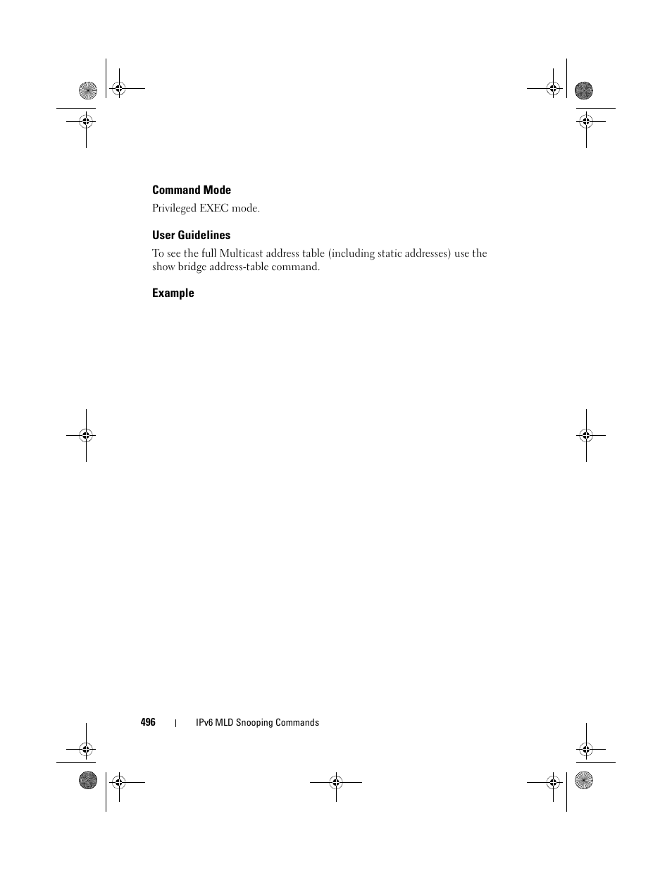 Command mode, User guidelines, Example | Dell POWEREDGE M1000E User Manual | Page 496 / 1682