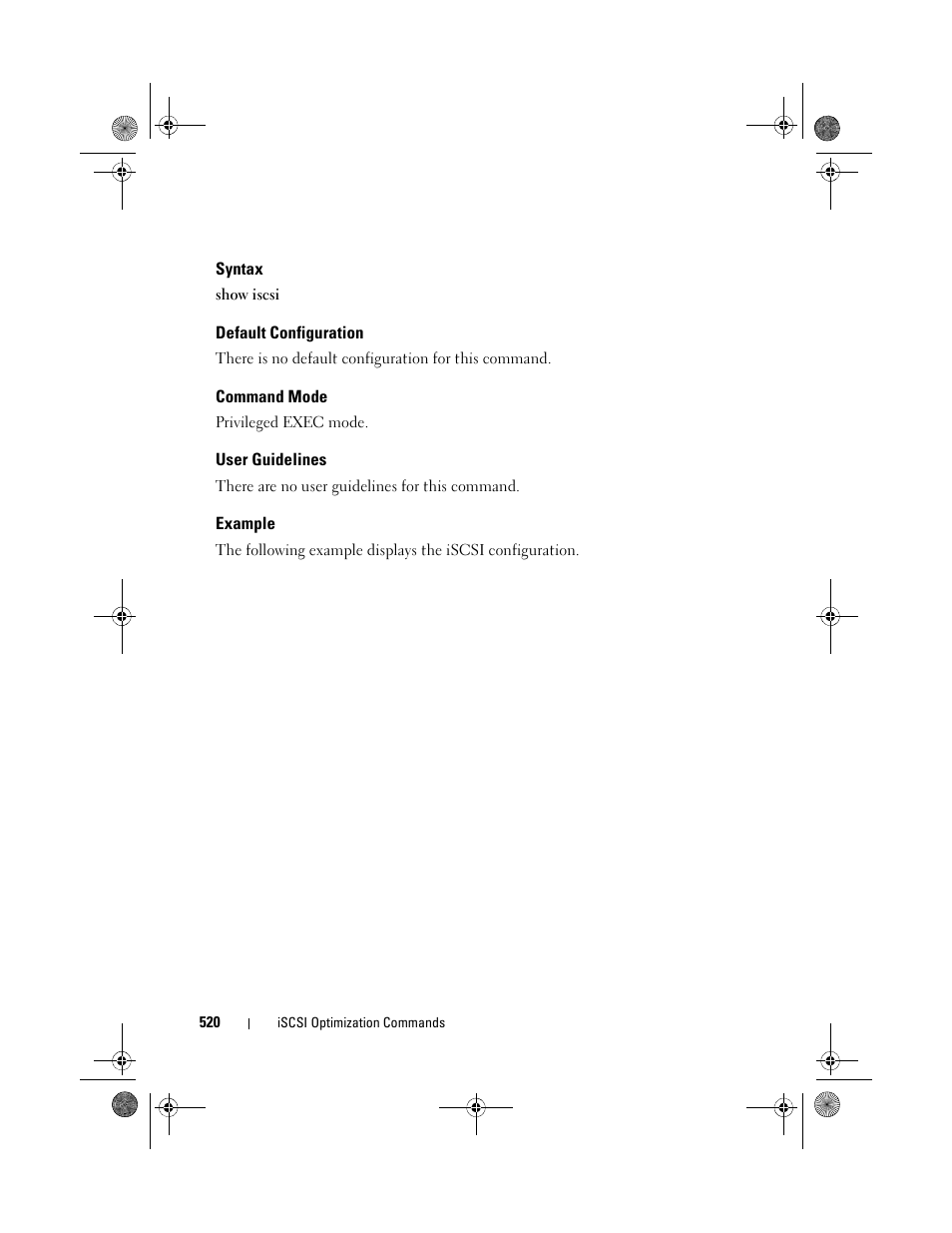 Syntax, Default configuration, Command mode | User guidelines, Example | Dell POWEREDGE M1000E User Manual | Page 520 / 1682