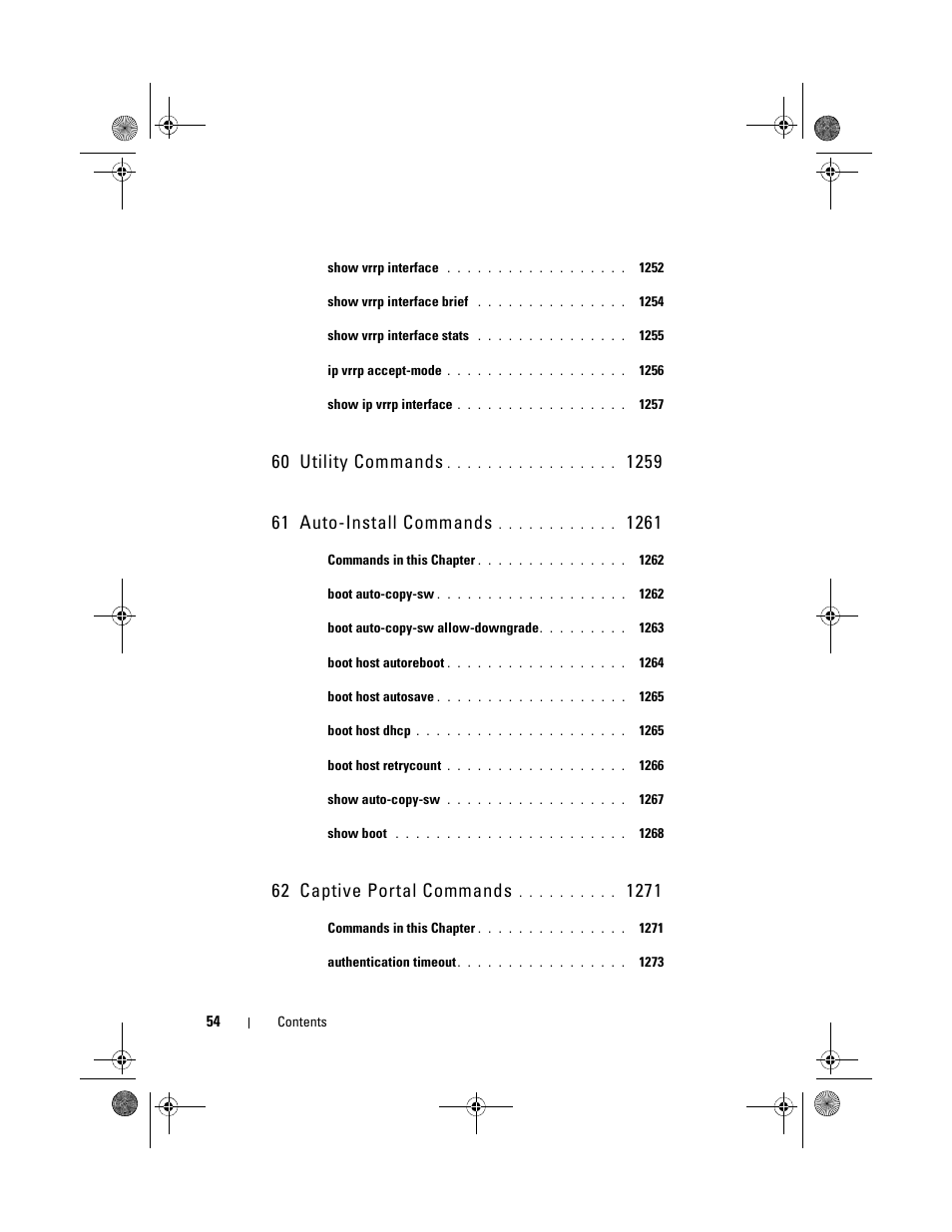 60 utility commands, 62 captive portal commands | Dell POWEREDGE M1000E User Manual | Page 54 / 1682