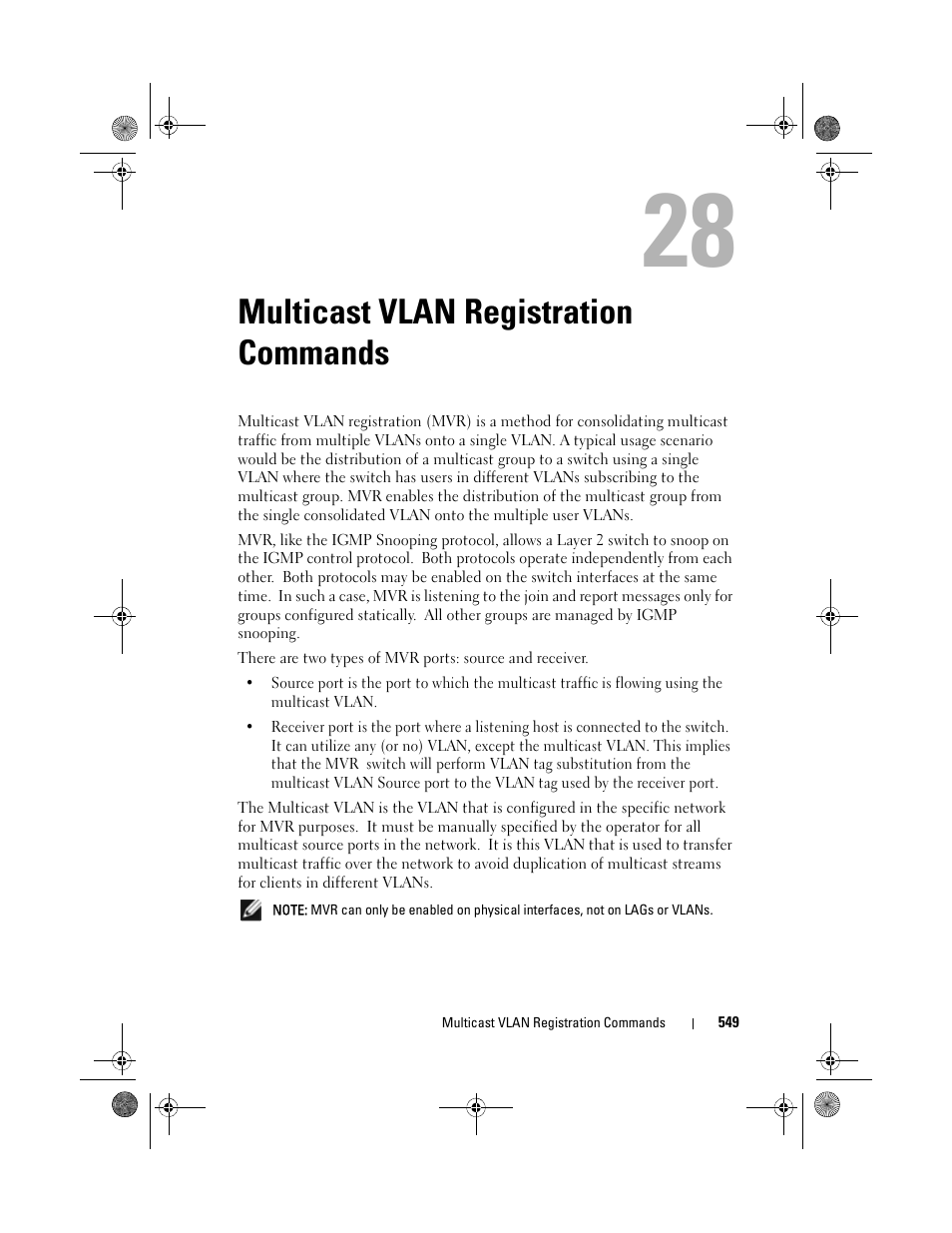 Multicast vlan registration commands, Multicast vlan registration, Commands | Multicast vlan, Registration | Dell POWEREDGE M1000E User Manual | Page 549 / 1682