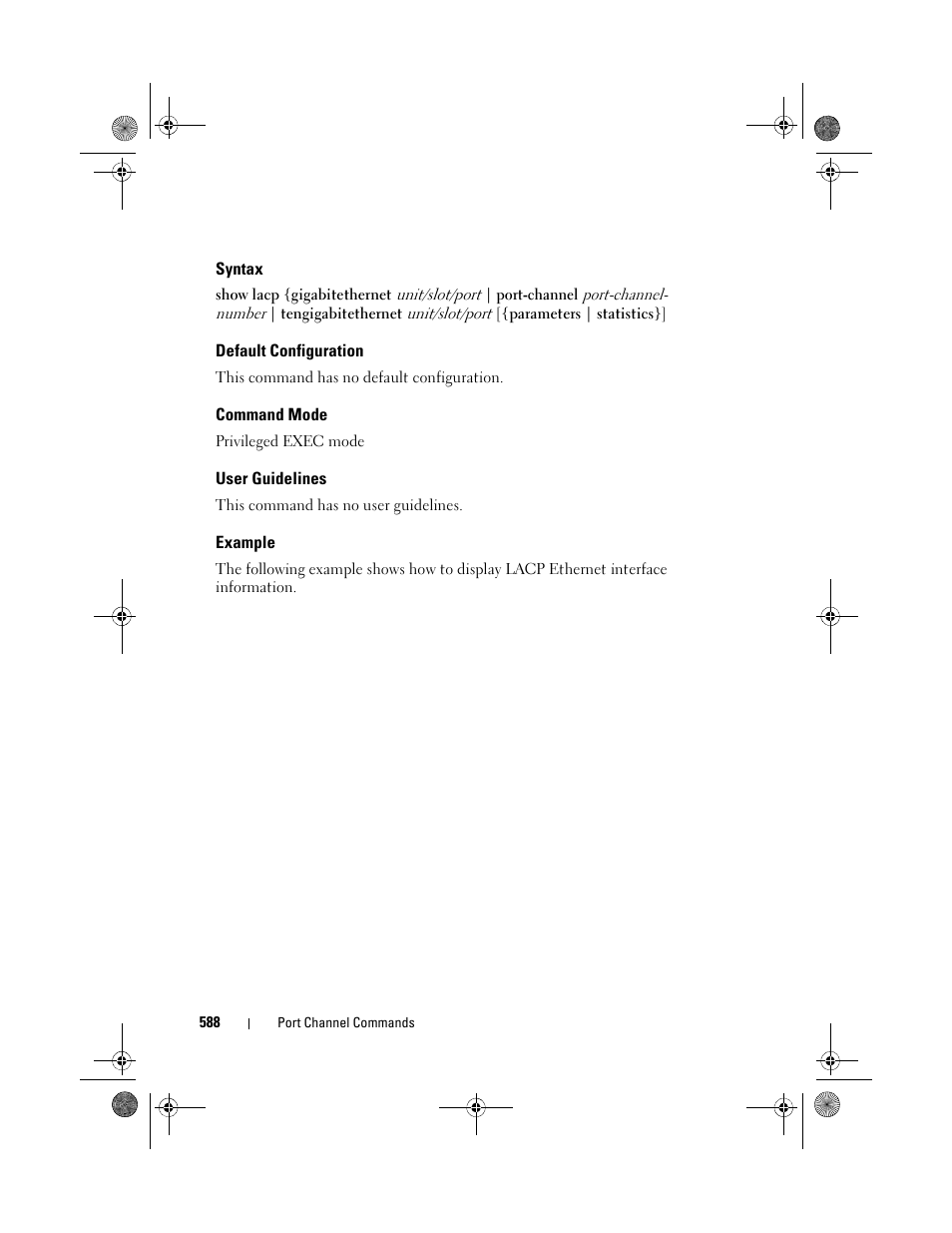 Syntax, Default configuration, Command mode | User guidelines, Example | Dell POWEREDGE M1000E User Manual | Page 588 / 1682