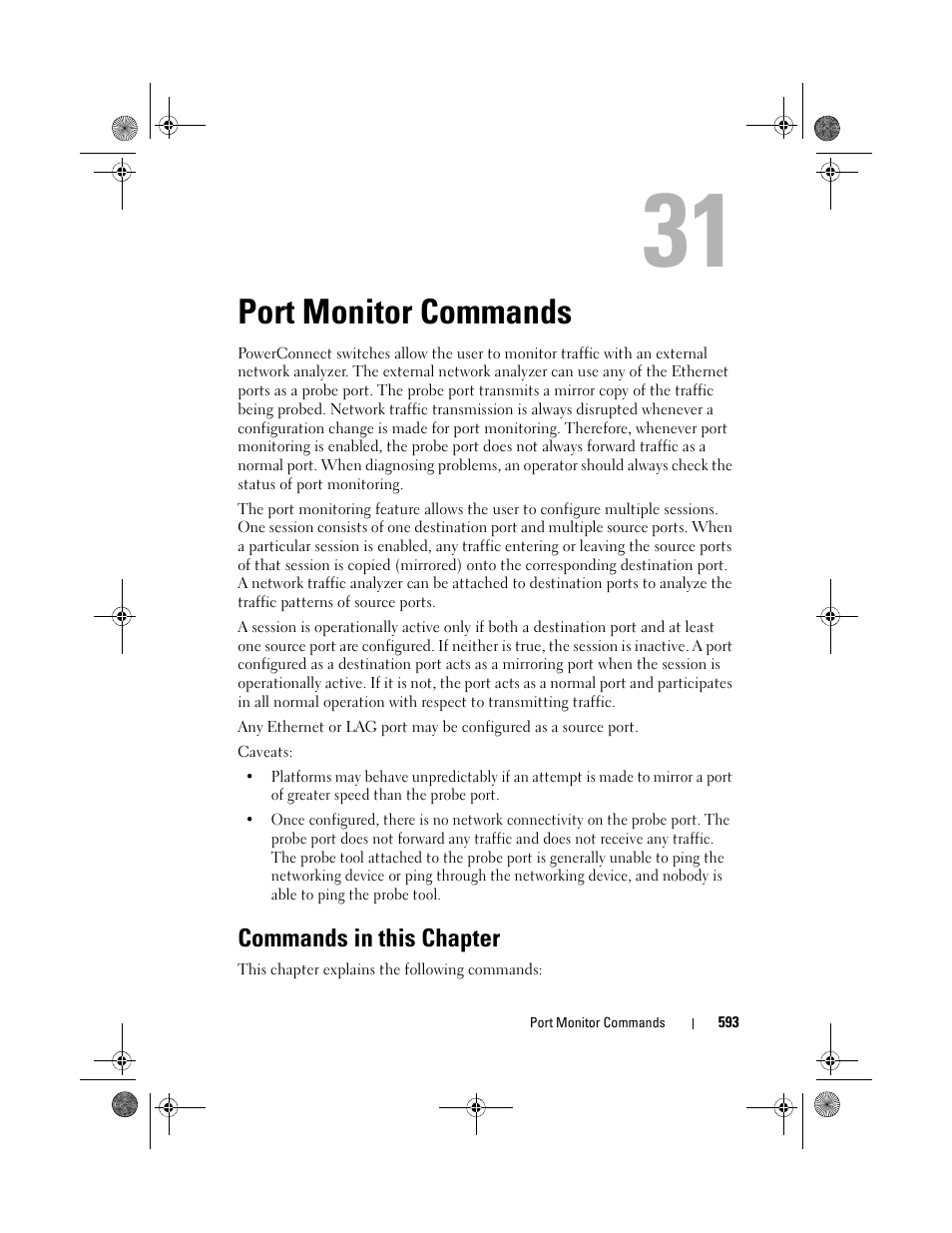 Port monitor commands, Commands in this chapter, Port monitor | Commands | Dell POWEREDGE M1000E User Manual | Page 593 / 1682