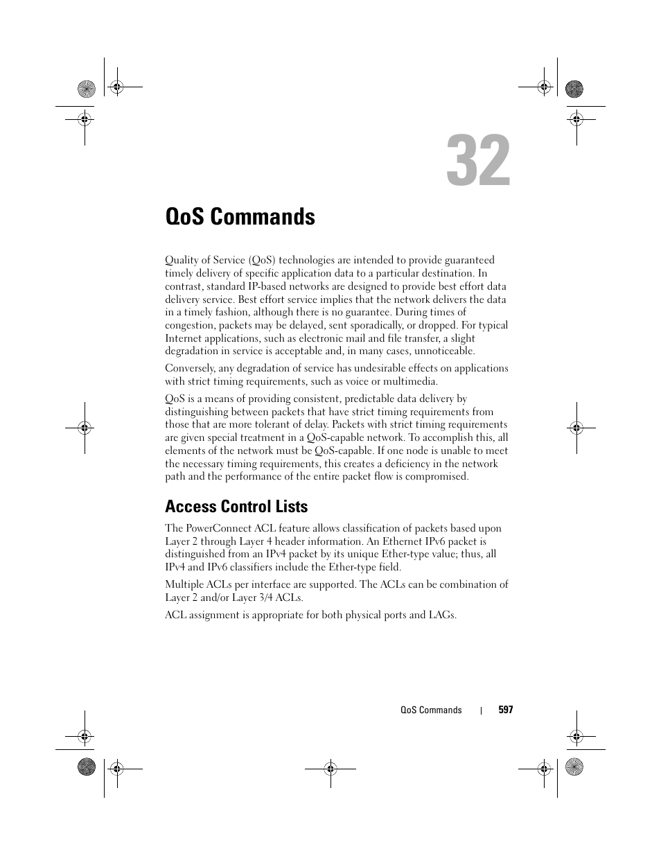 Qos commands, Access control lists | Dell POWEREDGE M1000E User Manual | Page 597 / 1682