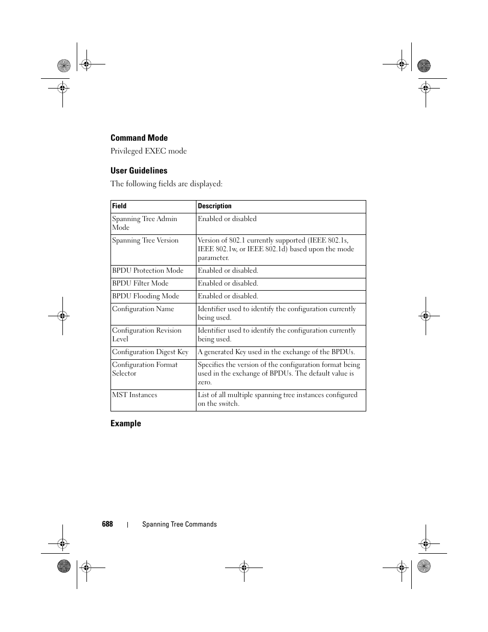 Command mode, User guidelines, Example | Dell POWEREDGE M1000E User Manual | Page 688 / 1682