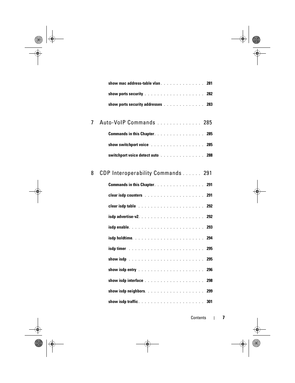 7 auto-voip commands, 8 cdp interoperability commands | Dell POWEREDGE M1000E User Manual | Page 7 / 1682