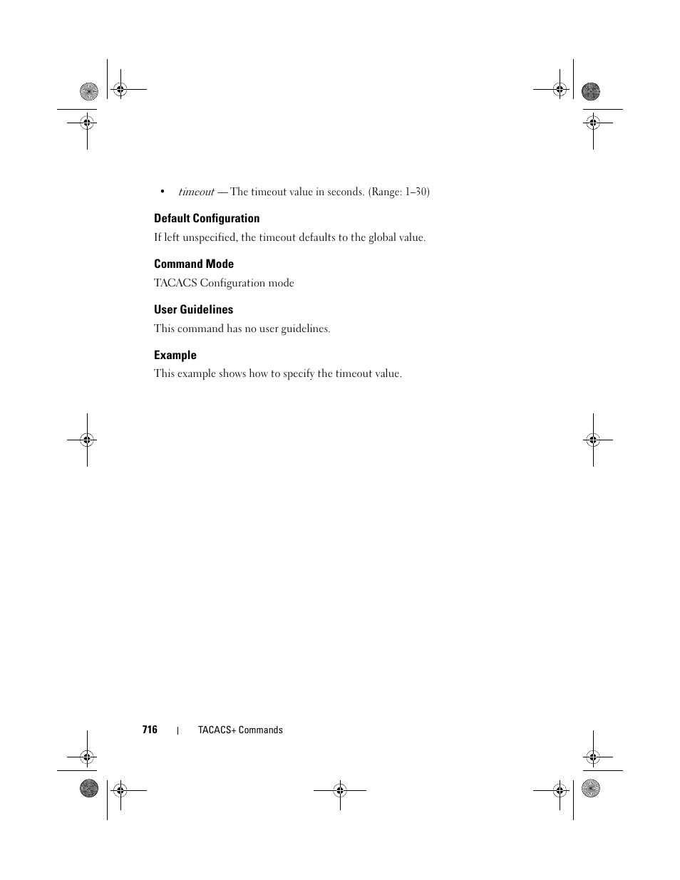 Default configuration, Command mode, User guidelines | Example | Dell POWEREDGE M1000E User Manual | Page 716 / 1682