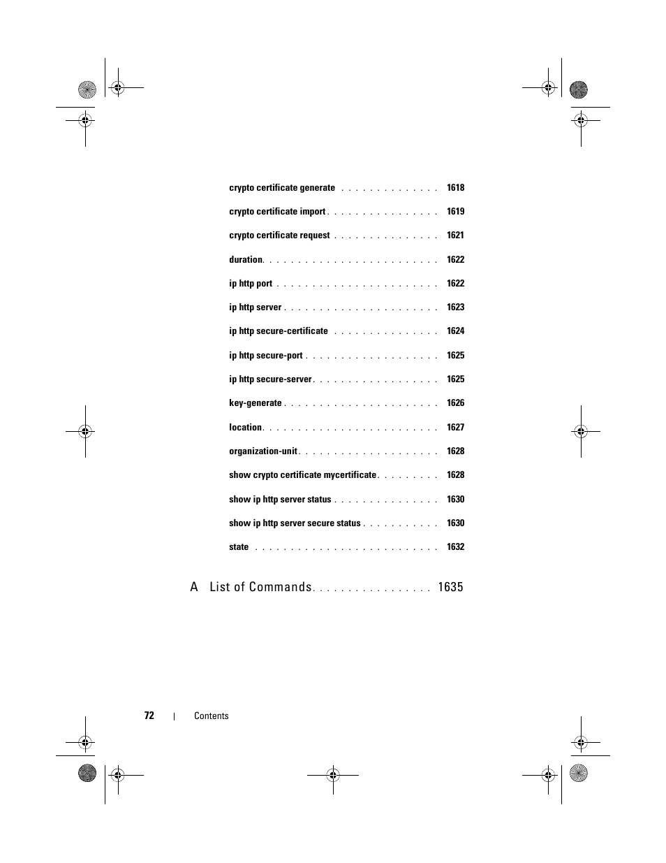 A list of commands | Dell POWEREDGE M1000E User Manual | Page 72 / 1682