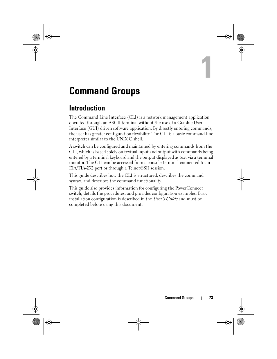 Command groups, Introduction | Dell POWEREDGE M1000E User Manual | Page 73 / 1682
