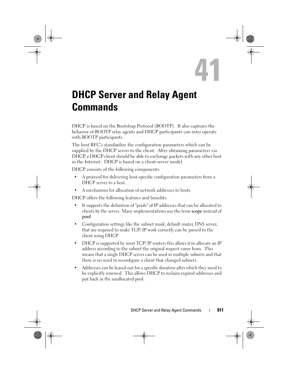 Dhcp server and relay agent commands, Dhcp server and relay agent, Commands | Dell POWEREDGE M1000E User Manual | Page 811 / 1682