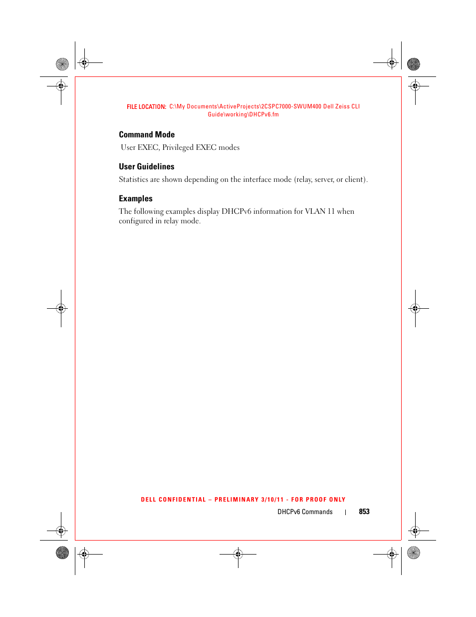 Command mode, User guidelines, Examples | Dell POWEREDGE M1000E User Manual | Page 853 / 1682