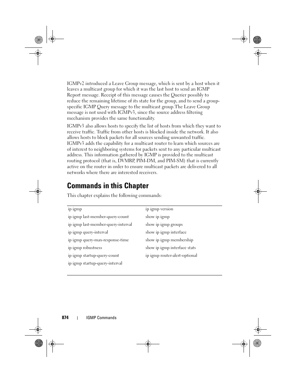 Commands in this chapter | Dell POWEREDGE M1000E User Manual | Page 874 / 1682