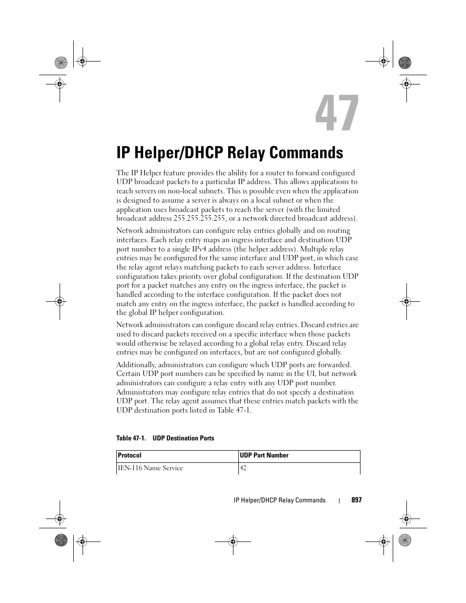 Ip helper/dhcp relay commands | Dell POWEREDGE M1000E User Manual | Page 897 / 1682