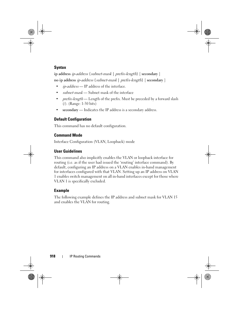 Syntax, Default configuration, Command mode | User guidelines, Example | Dell POWEREDGE M1000E User Manual | Page 918 / 1682