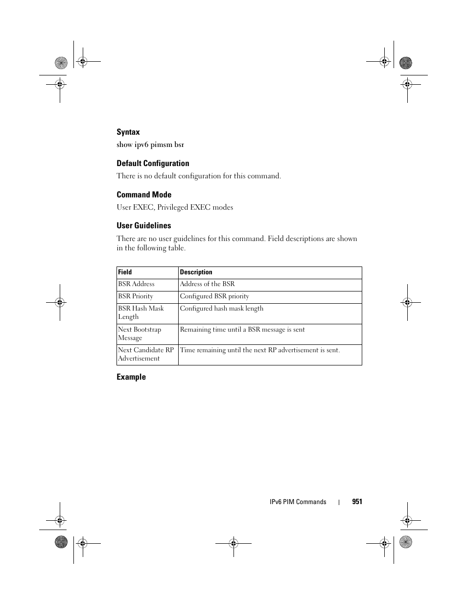 Syntax, Default configuration, Command mode | User guidelines, Example | Dell POWEREDGE M1000E User Manual | Page 951 / 1682