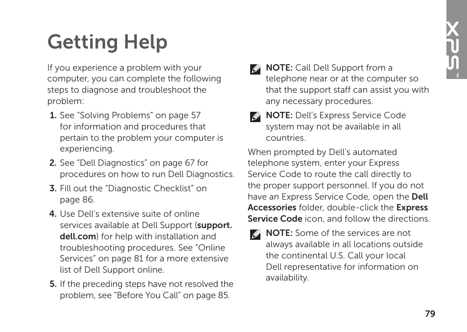 Getting help | Dell XPS 14 (L401X, Late 2010) User Manual | Page 81 / 106