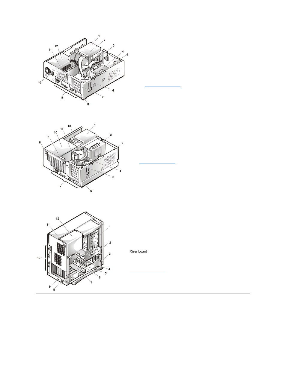 System board components, Figure 7, Figure 8 | Dell OptiPlex GX110 User Manual | Page 62 / 137