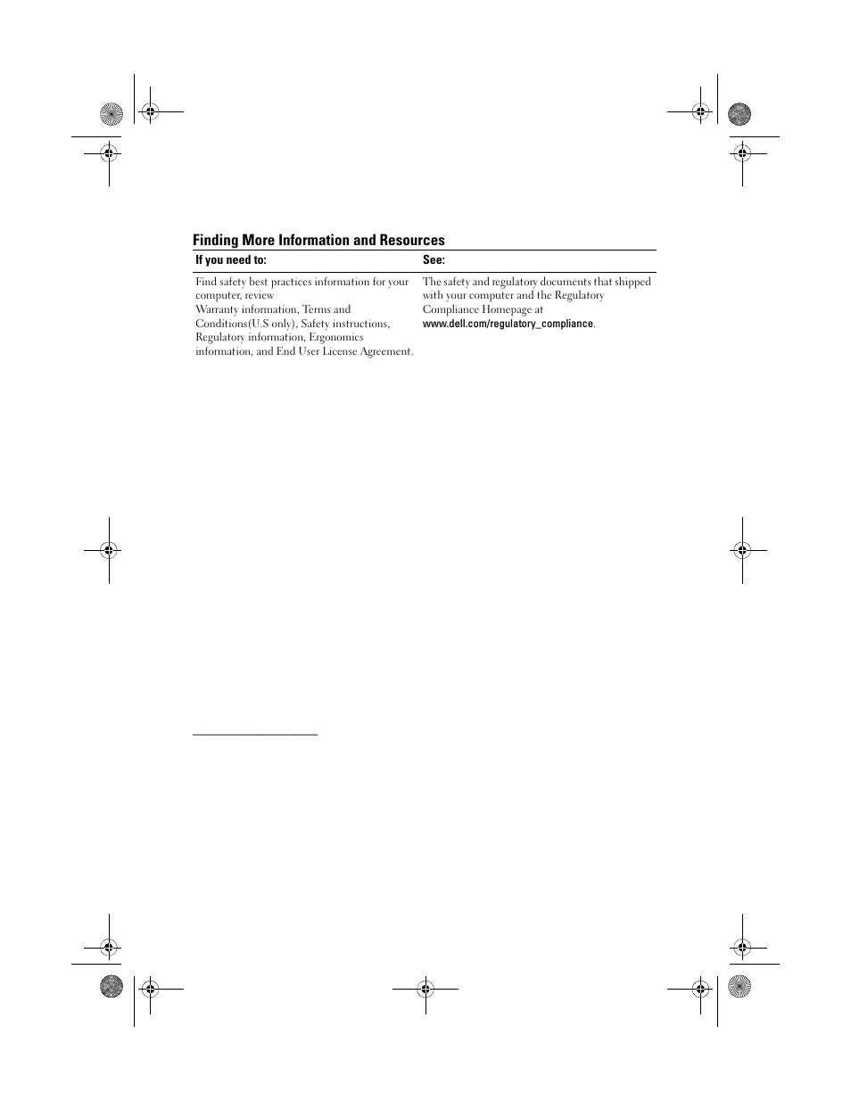 Finding more information and resources | Dell Vostro 1015 (Mid 2009) User Manual | Page 7 / 7