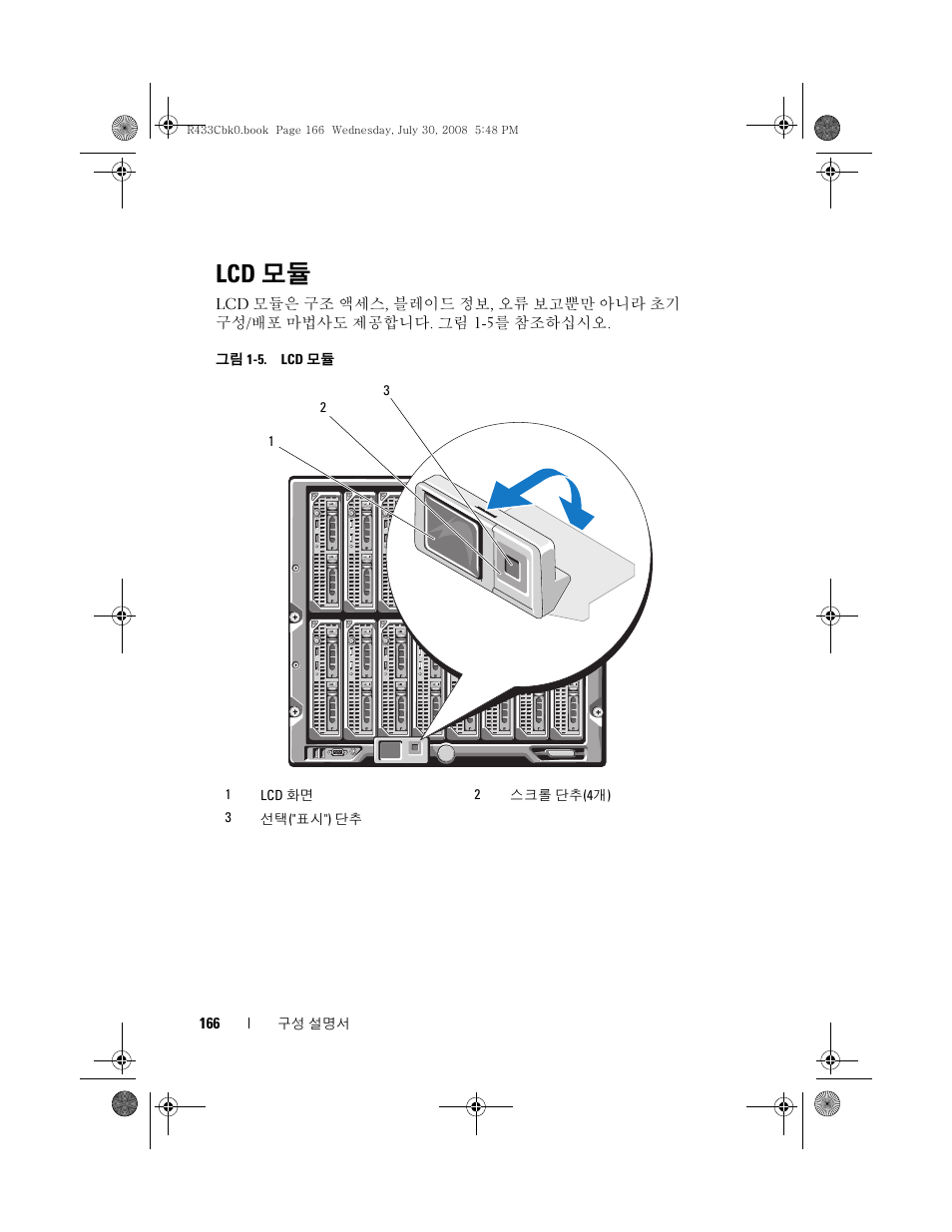 Lcd 모듈 | Dell PowerEdge M605 User Manual | Page 168 / 210