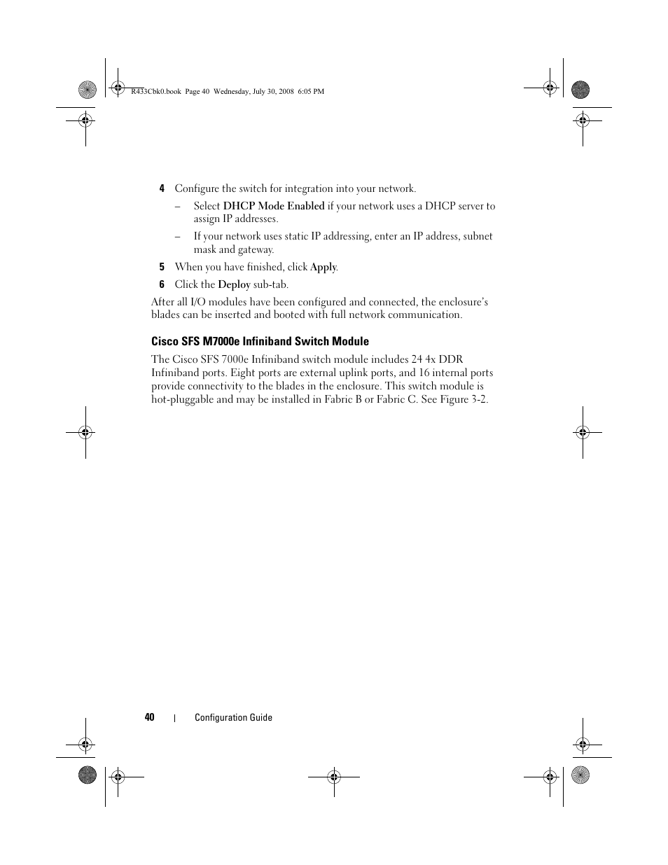 Cisco sfs m7000e infiniband switch module | Dell PowerEdge M605 User Manual | Page 42 / 210