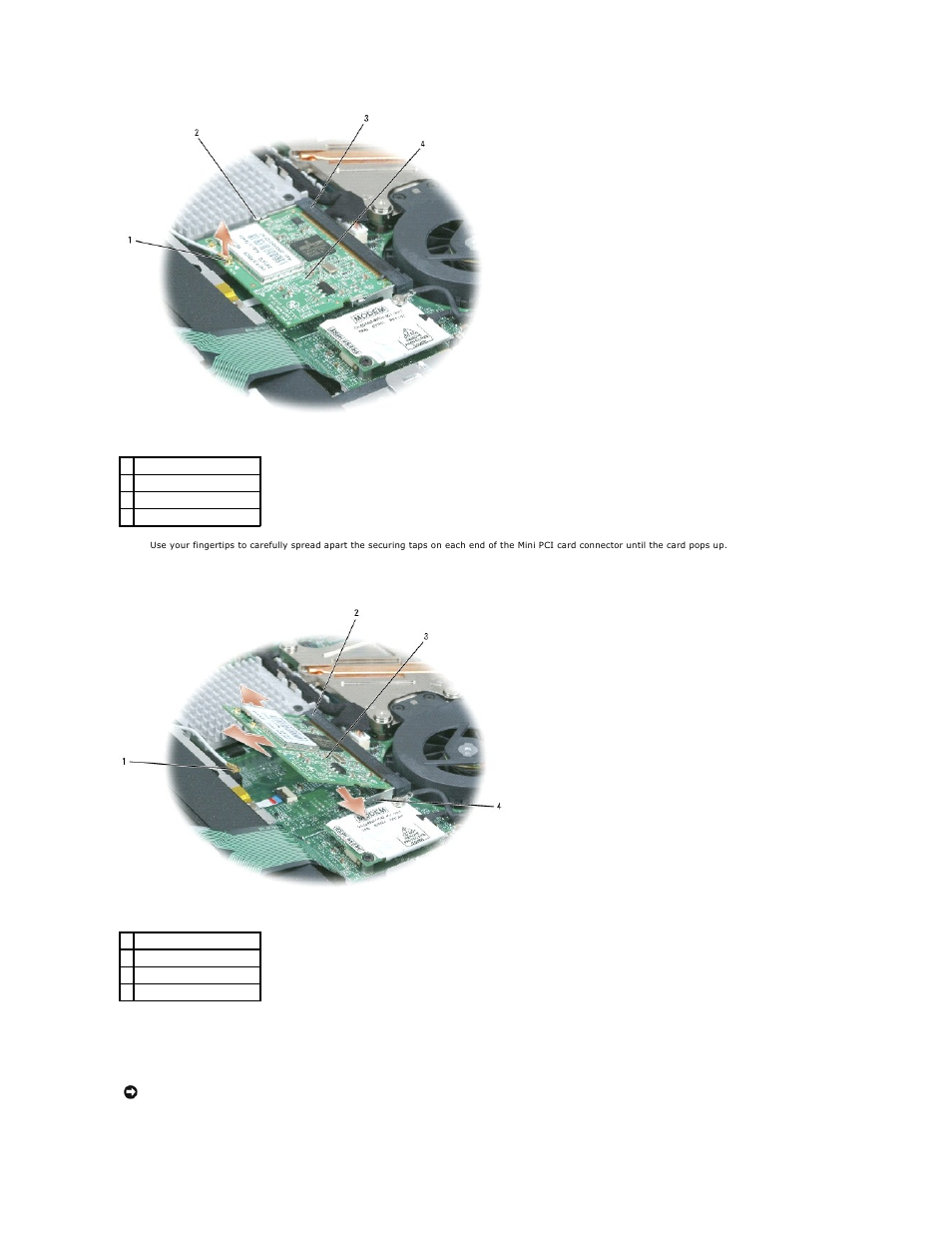 Installing the mini pci card | Dell Latitude 110L User Manual | Page 43 / 45