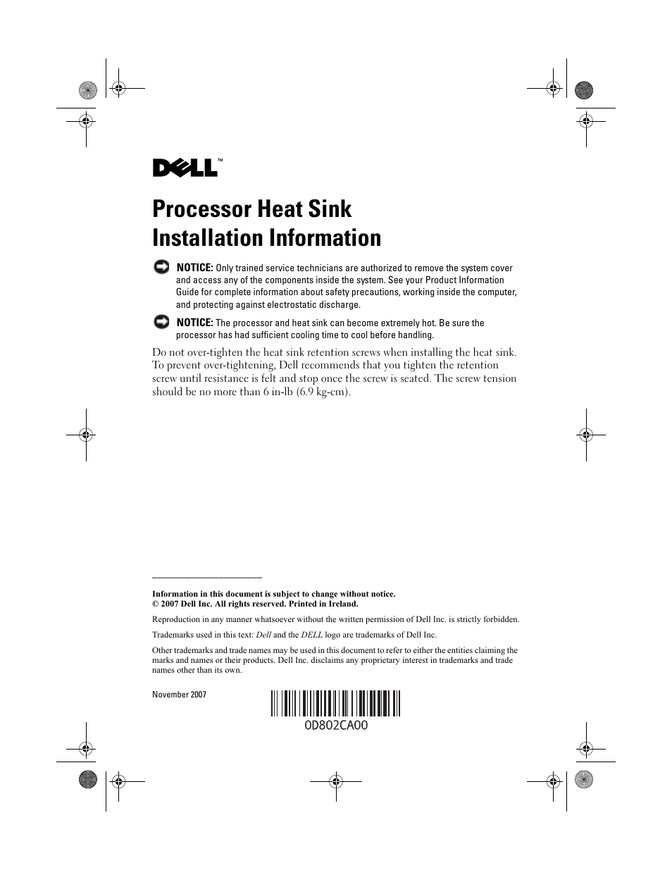 Dell POWEREDGE M915 User Manual | 7 pages