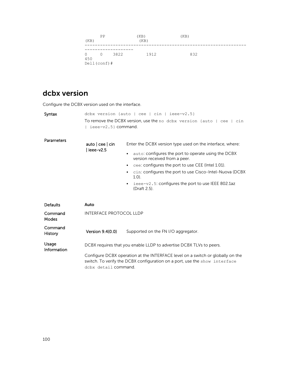 Dcbx version | Dell PowerEdge FX2/FX2s User Manual | Page 100 / 462