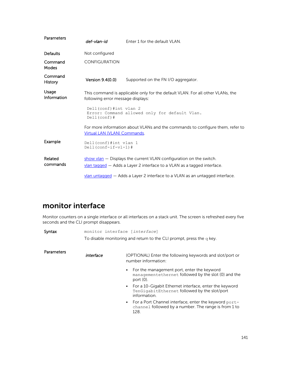 Monitor interface | Dell PowerEdge FX2/FX2s User Manual | Page 141 / 462