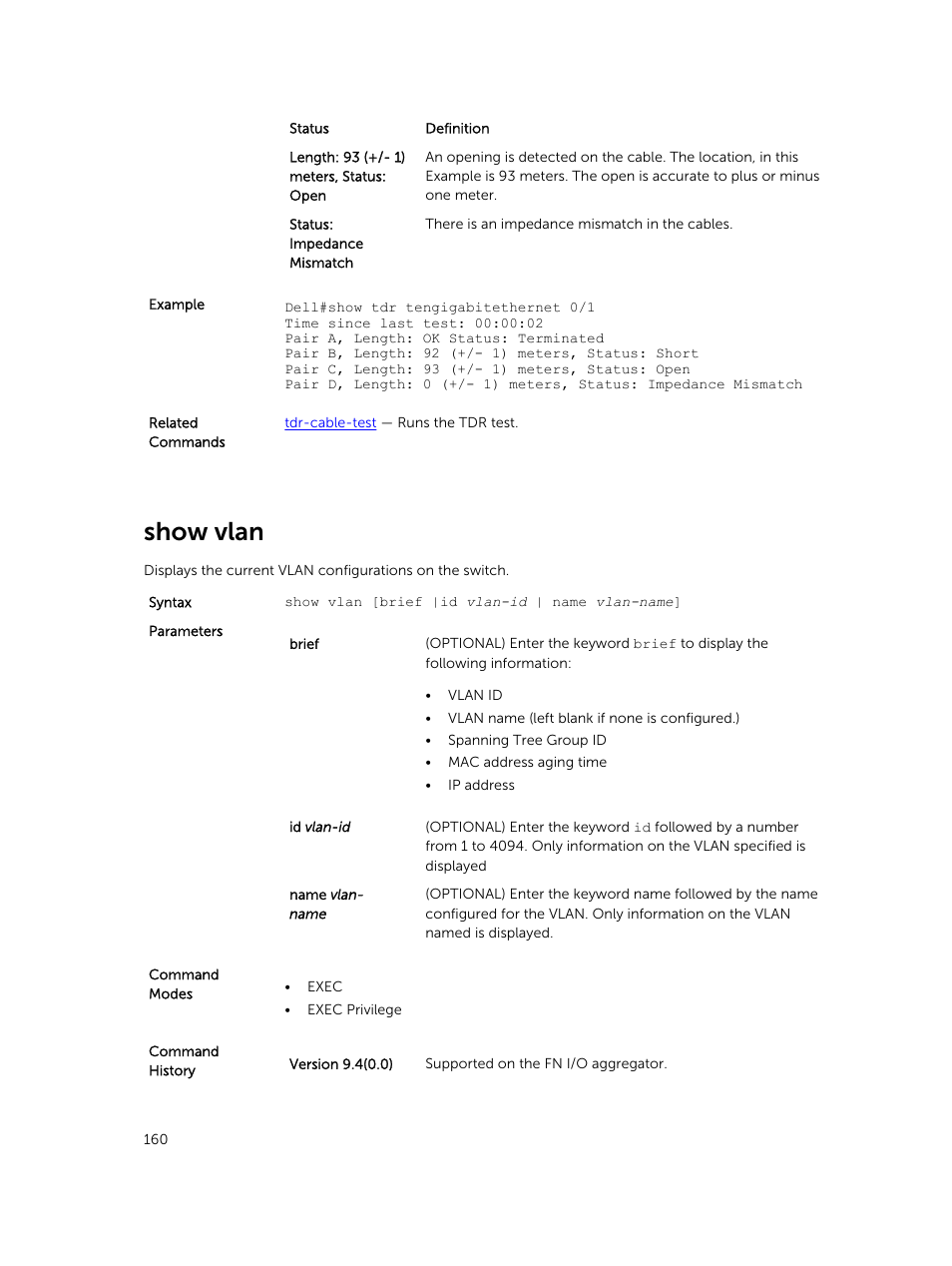 Show vlan | Dell PowerEdge FX2/FX2s User Manual | Page 160 / 462