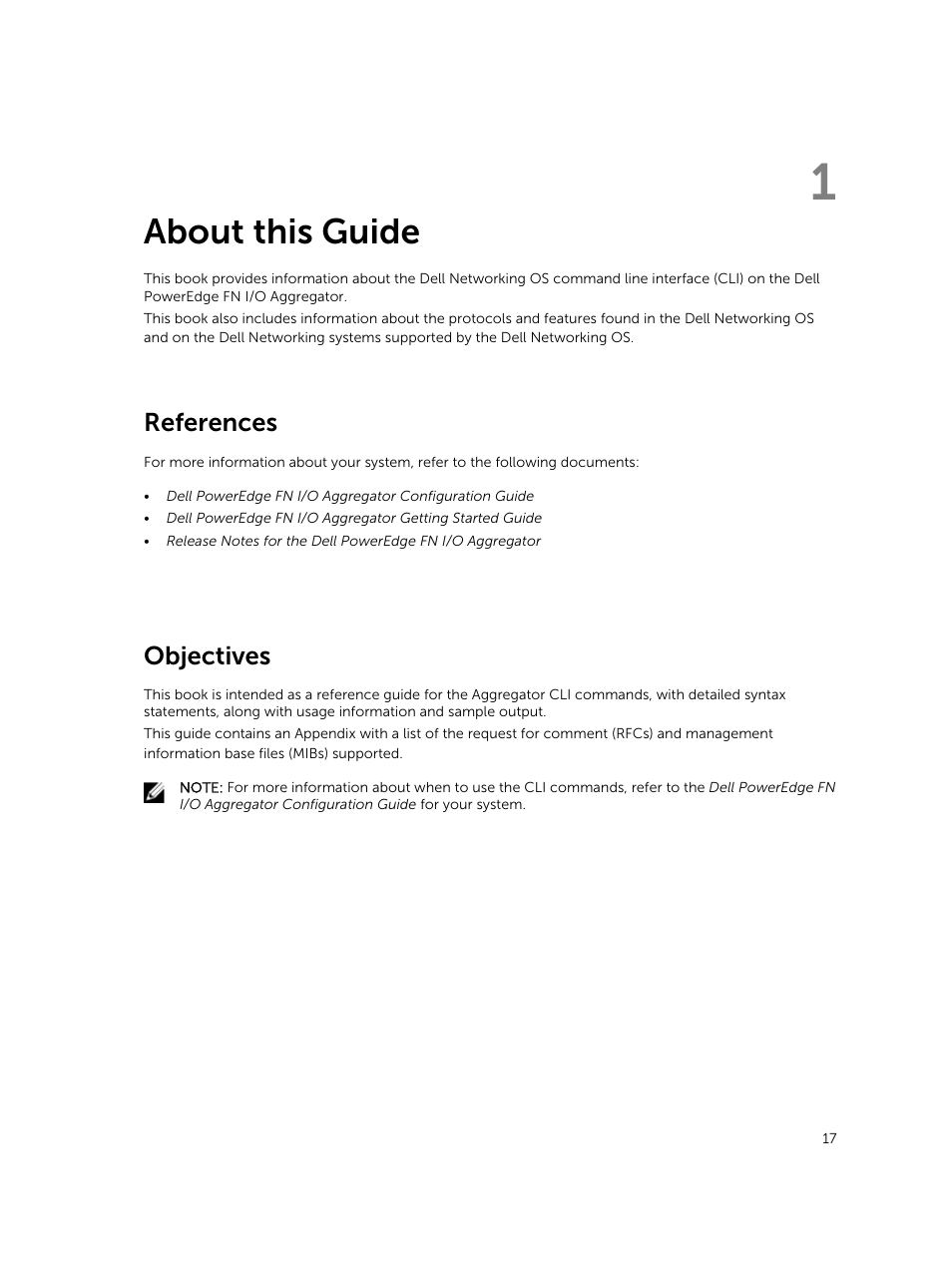About this guide, Objectives, 1 about this guide | References | Dell PowerEdge FX2/FX2s User Manual | Page 17 / 462