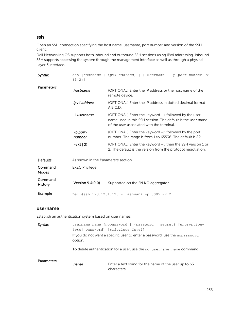 Username | Dell PowerEdge FX2/FX2s User Manual | Page 235 / 462